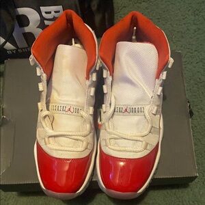 Red and White High-Top Sneakers